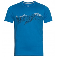 Odlo Wander-/Freizeit Tshirt Crew Neck Nikko mit alpinem Print (50% Baumwolle, 50% Polyester) indigoblau Herren